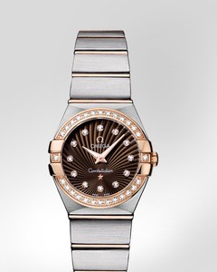Omega Constellation Brushed Quartz with Diamonds (SS- RG / Brown / Bracelet) 123.25.24.60.63.001
