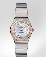 Omega Constellation Brushed Quartz with Diamonds (SS- RG / White-Mother-of-Pearl / Bracelet) 123.25.24.60.55.002