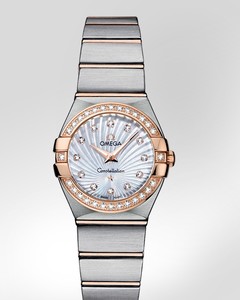 Omega Constellation Brushed Quartz with Diamonds (SS- RG / White-Mother-of-Pearl / Bracelet) 123.25.24.60.55.002