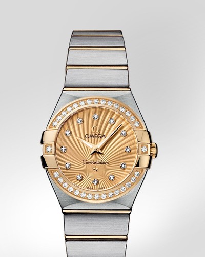 Omega Constellation Brushed Quartz with Diamonds (SS- YG / Champagne / Bracelet) 123.25.27.60.58.001