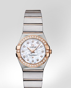 Omega Constellation Brushed Quartz with Diamonds (SS -RG / White-Mother-of-Pearl / Bracelet) 123.25.24.60.55.001