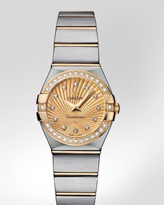Omega Constellation Brushed Quartz with Diamonds (SS -YG / Champagne / Bracelet) 123.25.24.60.58.001