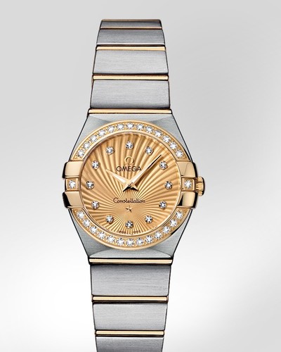 Omega Constellation Brushed Quartz with Diamonds (SS -YG / Champagne / Bracelet) 123.25.24.60.58.001