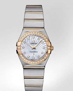 Omega Constellation Brushed Quartz with Diamonds (SS -YG / White-Mother-of-Pearl / Bracelet) 123.25.24.60.55.004