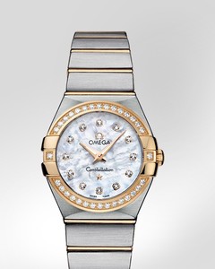 Omega Constellation Brushed Quartz with Diamonds (SS -YG / White-Mother-of-Pearl / Bracelet) 123.25.27.60.55.003