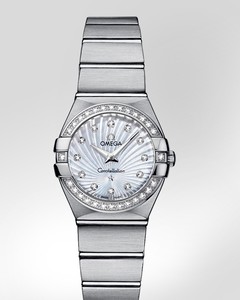 Omega Constellation Brushed Quartz with Diamonds (SS / White-Mother-of-Pearl / Bracelet) 123.15.24.60.55.002