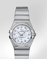 Omega Constellation Brushed Quartz with Diamonds (SS / White-Mother-of-Pearl / Bracelet) 123.15.27.60.55.001