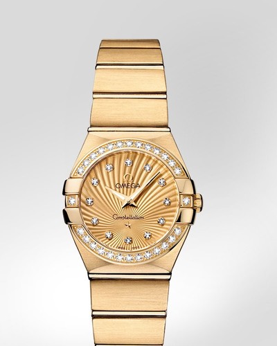 Omega Constellation Brushed Quartz with Diamonds (YG / Champagne / Bracelet) 123.55.24.60.58.001