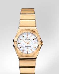 Omega Constellation Brushed Quartz (YG / White-Mother-of-Pearl / Bracelet) 123.50.24.60.05.002