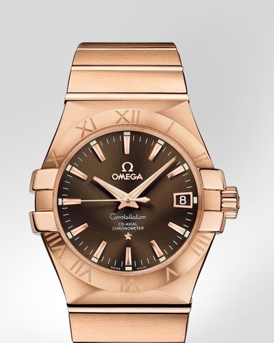 Omega Constellation Chronometer (RG / Brown / Bracelet) 123.50.35.20.13.001