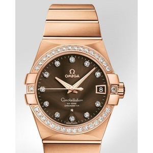 Omega Constellation Chronometer with Diamonds (RG / Brown / Bracelet) 123.55.38.21.63.001