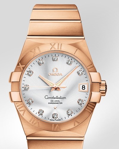 Omega Constellation Chronometer with Diamonds (RG / Silver / Bracelet) 123.50.38.21.52.001