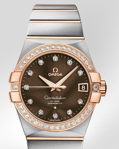 Omega Constellation Chronometer with Diamonds (SS- RG / Champagne / Bracelet) 123.25.38.21.63.001