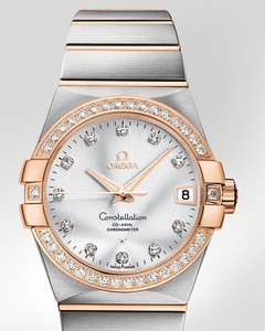 Omega Constellation Chronometer with Diamonds (SS- RG / Silver / Bracelet) 123.25.38.21.52.001