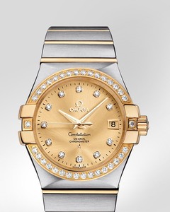 Omega Constellation Chronometer with Diamonds (SS- YG / Champagne / Bracelet) 123.25.35.20.58.001