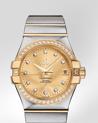 Omega Constellation Chronometer with Diamonds (SS- YG / Champagne / Bracelet) 123.25.35.20.58.001