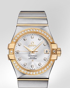 Omega Constellation Chronometer with Diamonds (SS- YG / Silver / Bracelet) 123.25.35.20.52.002