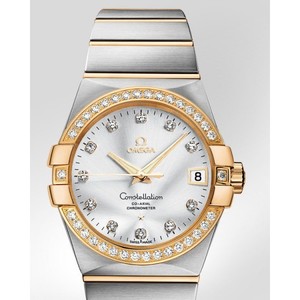 Omega Constellation Chronometer with Diamonds (SS- YG / Silver / Bracelet) 123.25.38.21.52.002
