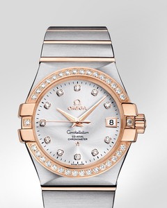 Omega Constellation Chronometer with Diamonds (SS -RG / Silver / Bracelet) 123.25.35.20.52.001