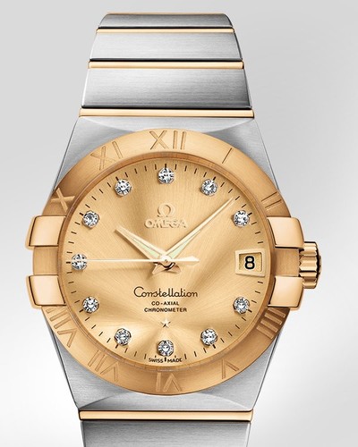 Omega Constellation Chronometer with Diamonds (SS -YG / Champagne / Bracelet) 123.20.38.21.58.001