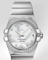 Omega Constellation Chronometer with Diamonds (WG / Silver / Bracelet) 123.55.38.21.52.003