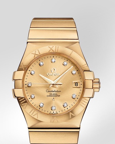 Omega Constellation Chronometer with Diamonds (YG / Champagne / Bracelet) 123.50.35.20.58.001