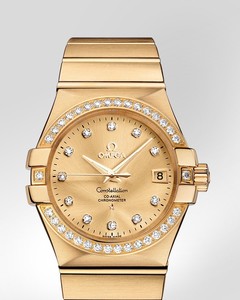 Omega Constellation Chronometer with Diamonds (YG / Champagne / Bracelet) 123.55.35.20.58.001