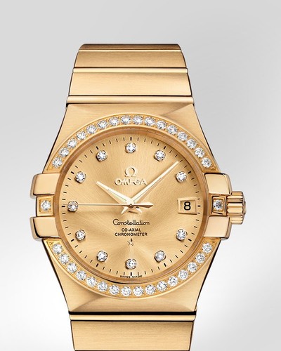 Omega Constellation Chronometer with Diamonds (YG / Champagne / Bracelet) 123.55.35.20.58.001