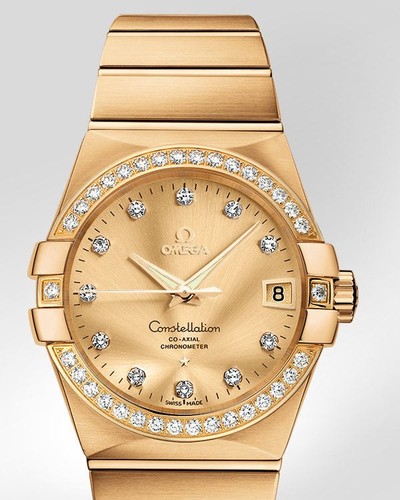 Omega Constellation Chronometer with Diamonds (YG / Champagne / Bracelet) 123.55.38.21.58.001