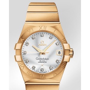 Omega Constellation Chronometer with Diamonds (YG / Silver / Bracelet) 123.50.38.21.52.002