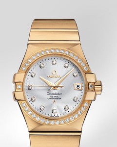 Omega Constellation Chronometer with Diamonds (YG / Silver / Bracelet) 123.55.35.20.52.002