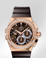 Omega Constellation Double Eagle with Diamonds (RG / Brown / Strap) 121.57.35.50.13.001
