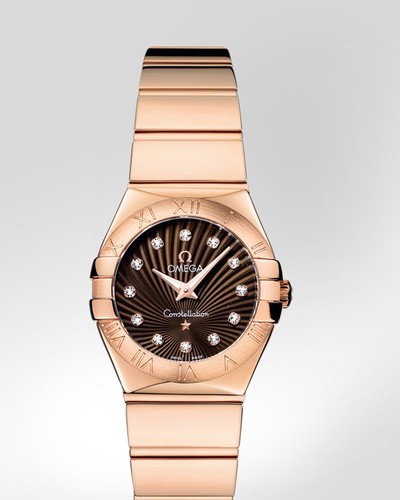 Omega Constellation Polished Quartz with Diamonds (RG / Brown / Bracelet) 123.50.24.60.63.002