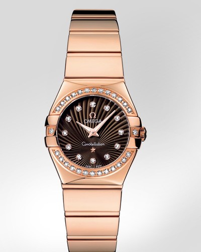 Omega Constellation Polished Quartz with Diamonds (RG / Brown / Bracelet) 123.55.24.60.63.002
