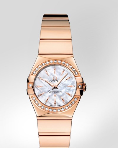 Omega Constellation Polished Quartz with Diamonds (RG / White-Mother-of-Pearl / Bracelet) 123.55.24.60.55.006