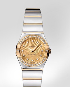 Omega Constellation Polished Quartz with Diamonds (SS -YG / Champagne / Bracelet) 123.25.24.60.58.002