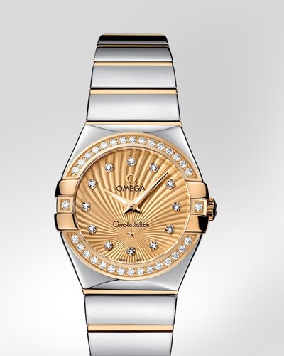 Omega Constellation Polished Quartz with Diamonds (SS -YG / Champagne / Bracelet) 123.25.27.60.58.002