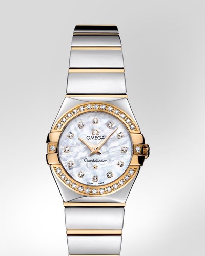 Omega Constellation Polished Quartz with Diamonds (SS -YG / White-Mother-of-Pearl / Bracelet) 123.25.24.60.55.007