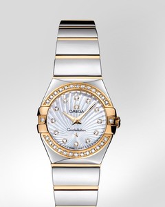 Omega Constellation Polished Quartz with Diamonds (SS -YG / White-Mother-of-Pearl / Bracelet) 123.25.24.60.55.008