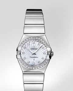 Omega Constellation Polished Quartz with Diamonds (SS / White-Mother-of-Pearl / Bracelet) 123.15.24.60.55.004