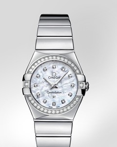 Omega Constellation Polished Quartz with Diamonds (SS / White-Mother-of-Pearl / Bracelet) 123.15.27.60.55.003