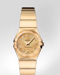 Omega Constellation Polished Quartz with Diamonds (YG / Champagne / Bracelet) 123.50.24.60.58.002