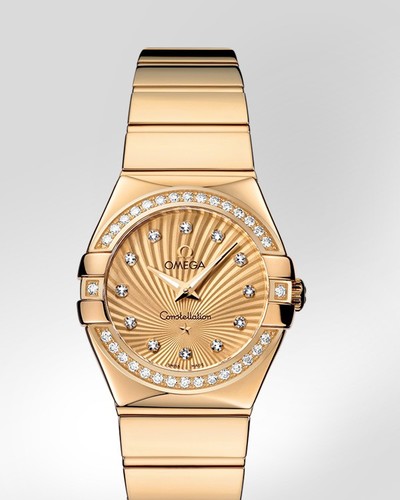 Omega Constellation Polished Quartz with Diamonds (YG / Champagne / Bracelet) 123.55.27.60.58.002