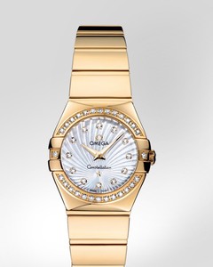 Omega Constellation Polished Quartz with Diamonds (YG / White-Mother-of-Pearl / Bracelet) 123.55.24.60.55.007
