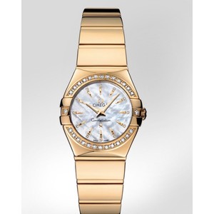Omega Constellation Polished Quartz with Diamonds (YG / White-Mother-of-Pearl / Bracelet) 123.55.24.60.55.008