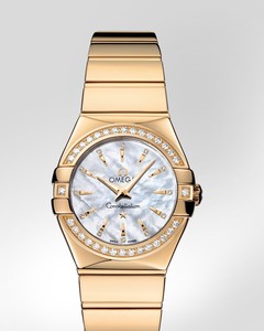 Omega Constellation Polished Quartz with Diamonds (YG / White-Mother-of-Pearl / Bracelet) 123.55.27.60.55.008