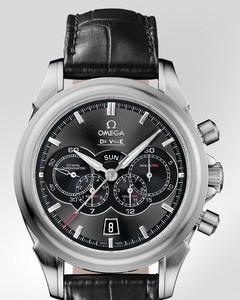 Omega Deville 4 Counters Chronograph (SS / Grey / Strap) 422.13.41.52.06.001