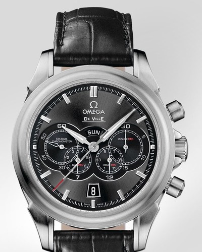 Omega Deville 4 Counters Chronograph (SS / Grey / Strap) 422.13.41.52.06.001