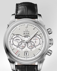 Omega Deville 4 Counters Chronograph (WG / Ivory / Strap) 422.53.41.52.09.001