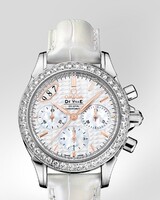 Omega Deville Co-Axial Chronograph with Diamonds (SS / White-Mother-of Pearl / Strap) 422.18.35.50.05.001